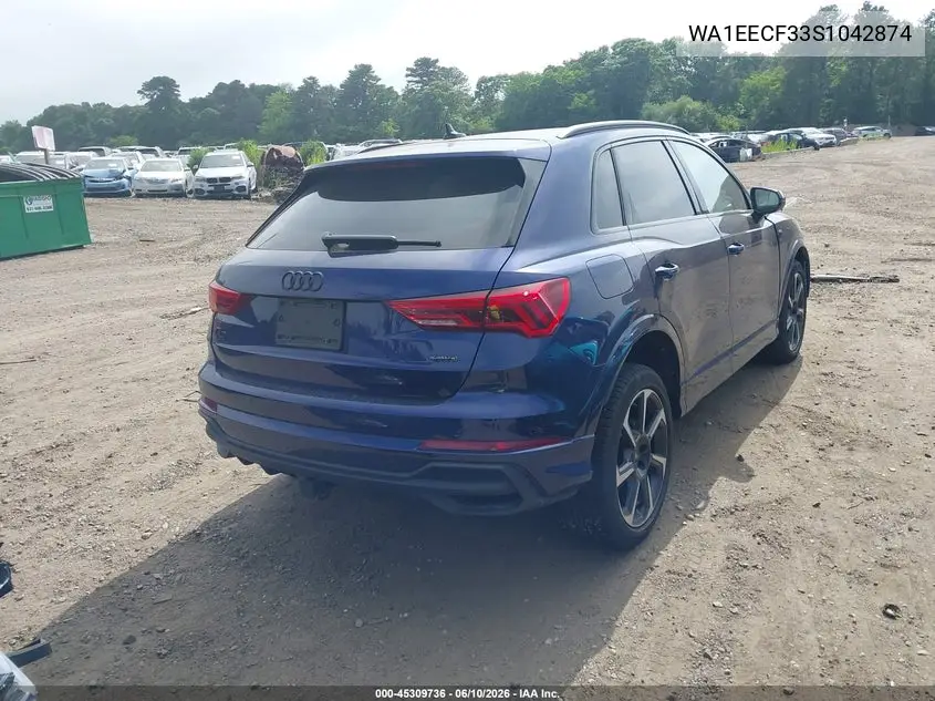 2025 Audi Q3 Premium 45 Tfsi S Line Quattro Tiptronic VIN: WA1EECF33S1042874 Lot: 45309736