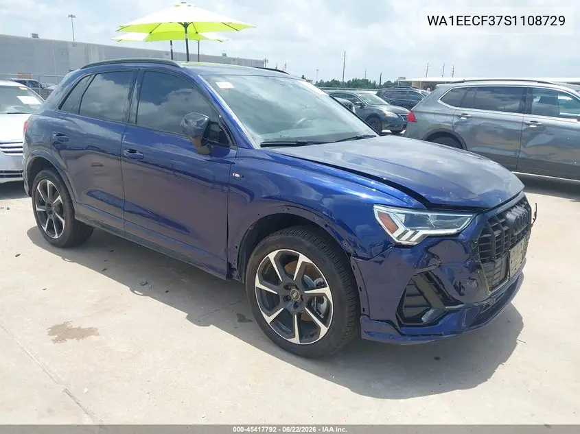 2025 Audi Q3 Premium 45 Tfsi S Line Quattro Tiptronic VIN: WA1EECF37S1108729 Lot: 45417792
