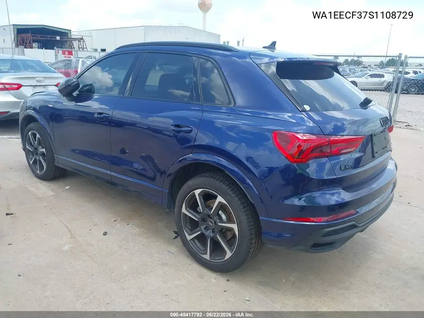 2025 Audi Q3 Premium 45 Tfsi S Line Quattro Tiptronic VIN: WA1EECF37S1108729 Lot: 45417792