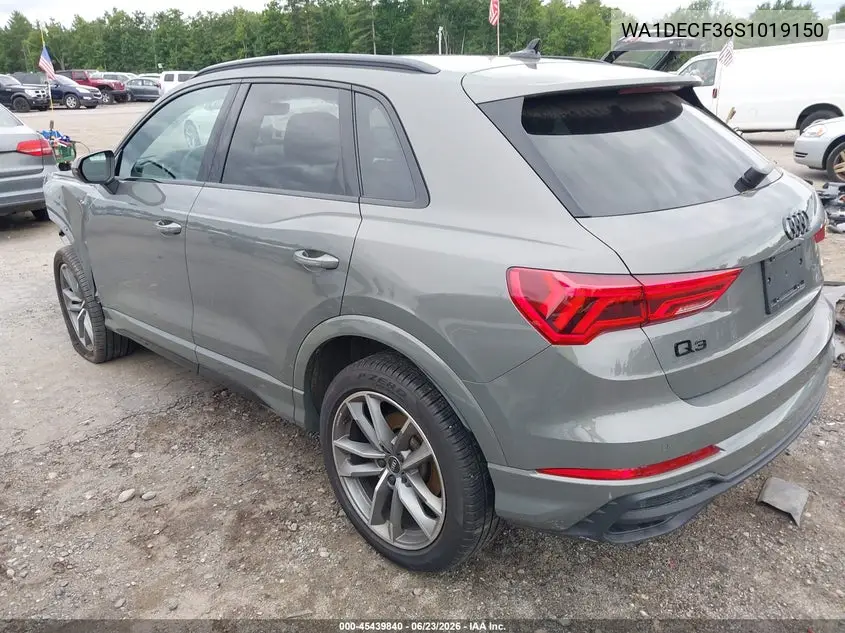 2025 Audi Q3 Premium 45 Tfsi S Line Quattro Tiptronic VIN: WA1DECF36S1019150 Lot: 45439840
