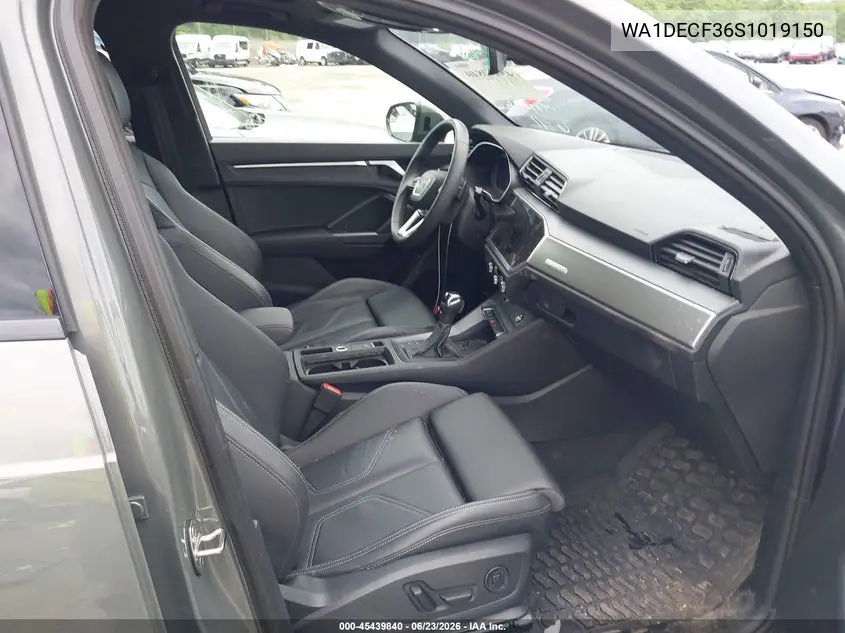 2025 Audi Q3 Premium 45 Tfsi S Line Quattro Tiptronic VIN: WA1DECF36S1019150 Lot: 45439840