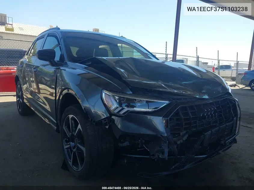 2025 Audi Q3 Premium 45 Tfsi S Line Quattro Tiptronic VIN: WA1EECF37S1103238 Lot: 45474408