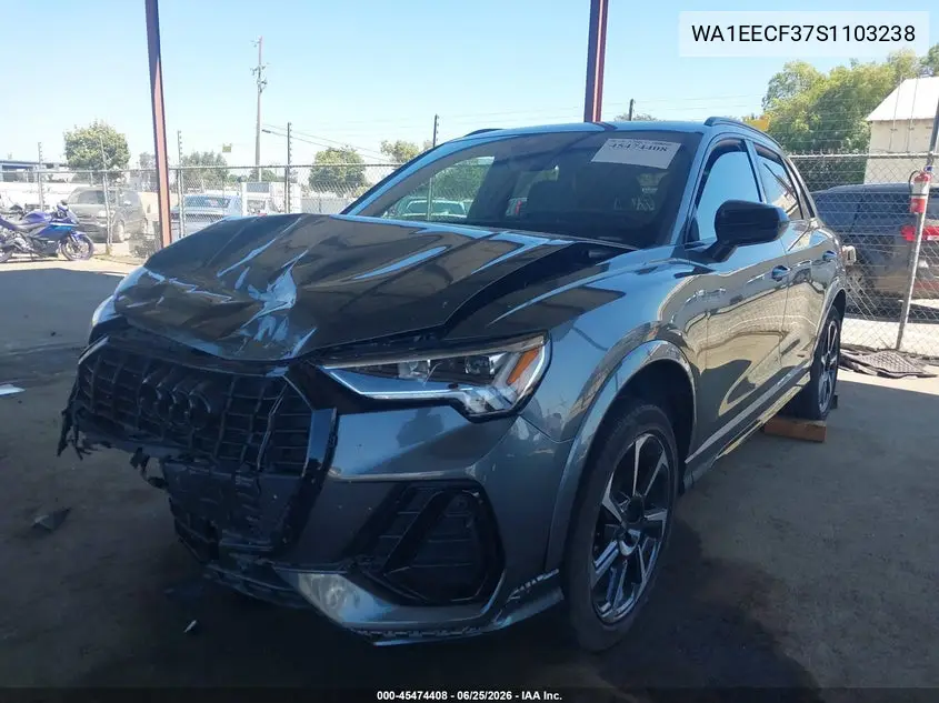2025 Audi Q3 Premium 45 Tfsi S Line Quattro Tiptronic VIN: WA1EECF37S1103238 Lot: 45474408