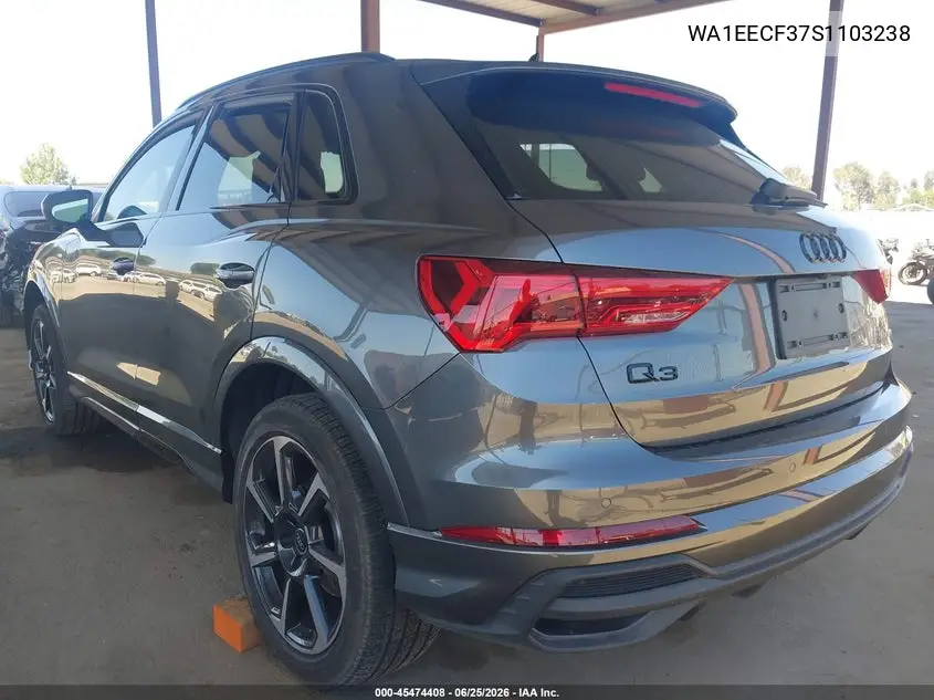 2025 Audi Q3 Premium 45 Tfsi S Line Quattro Tiptronic VIN: WA1EECF37S1103238 Lot: 45474408