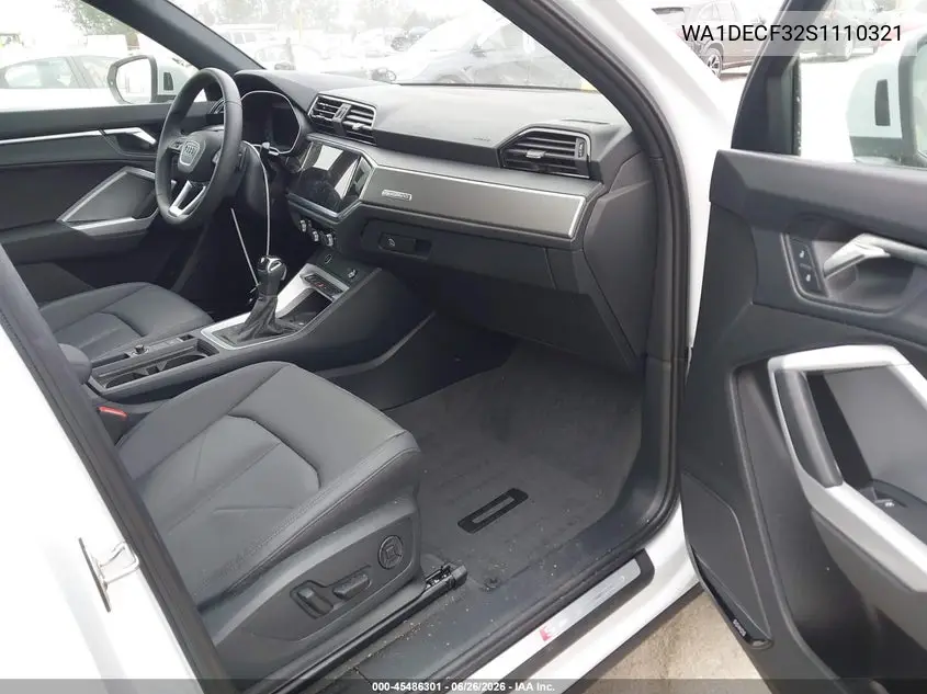 2025 Audi Q3 Premium 45 Tfsi S Line Quattro Tiptronic VIN: WA1DECF32S1110321 Lot: 45486301