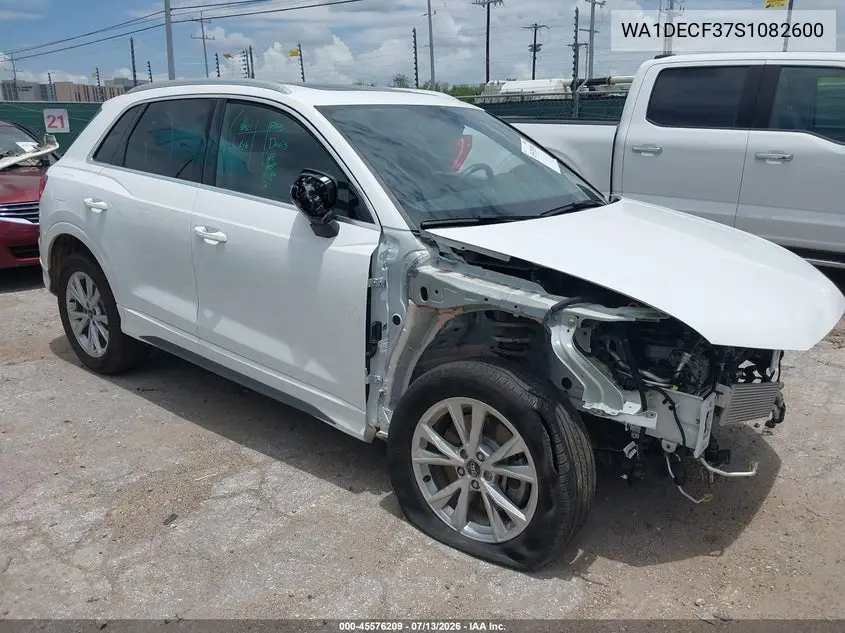 2025 Audi Q3 Premium 45 Tfsi S Line Quattro Tiptronic VIN: WA1DECF37S1082600 Lot: 45576209