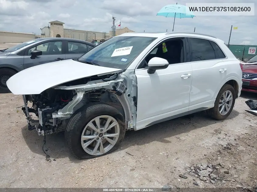 2025 Audi Q3 Premium 45 Tfsi S Line Quattro Tiptronic VIN: WA1DECF37S1082600 Lot: 45576209