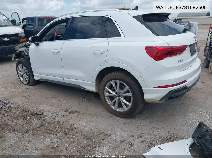 2025 Audi Q3 Premium 45 Tfsi S Line Quattro Tiptronic VIN: WA1DECF37S1082600 Lot: 45576209