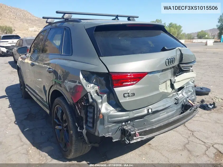 2025 Audi Q3 Premium 45 Tfsi S Line Quattro Tiptronic VIN: WA1DECF3XS1015506 Lot: 45605450