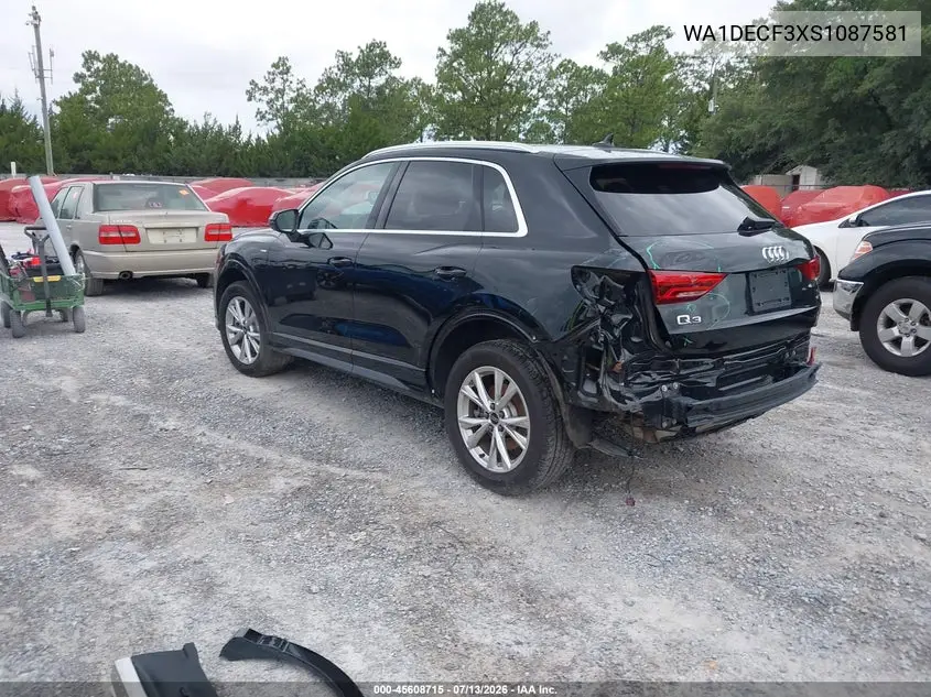 2025 Audi Q3 Premium 45 Tfsi S Line Quattro Tiptronic VIN: WA1DECF3XS1087581 Lot: 45608715