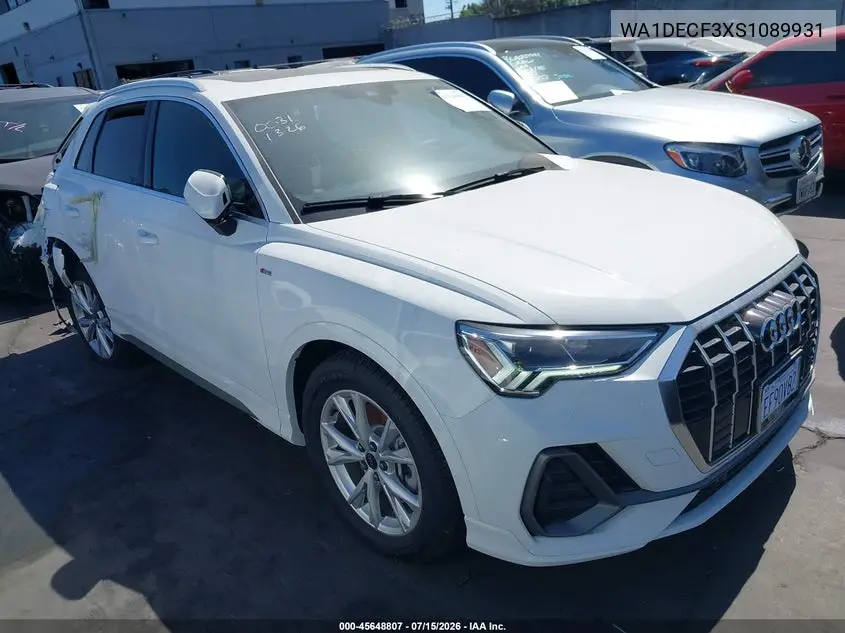 2025 Audi Q3 Premium 45 Tfsi S Line Quattro Tiptronic VIN: WA1DECF3XS1089931 Lot: 45648807