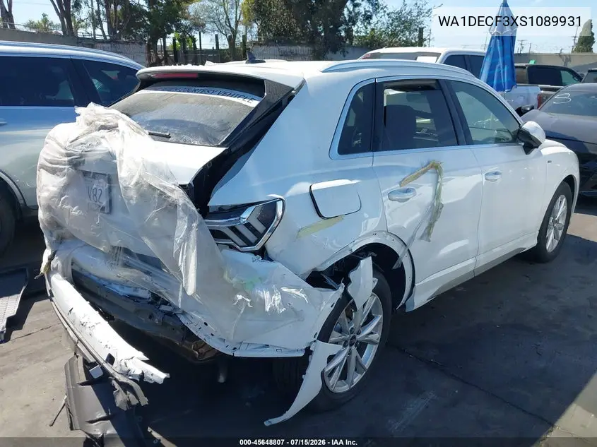 2025 Audi Q3 Premium 45 Tfsi S Line Quattro Tiptronic VIN: WA1DECF3XS1089931 Lot: 45648807