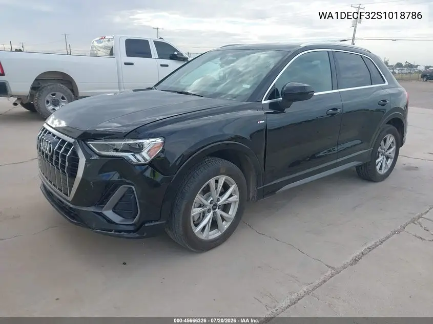 WA1DECF32S1018786 2025 Audi Q3 Premium 45 Tfsi S Line Quattro Tiptronic