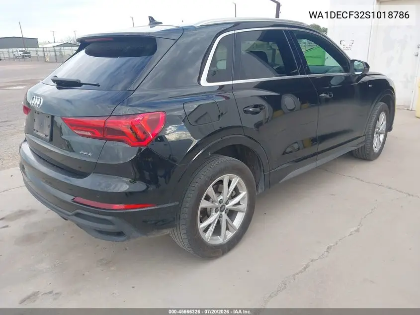 WA1DECF32S1018786 2025 Audi Q3 Premium 45 Tfsi S Line Quattro Tiptronic