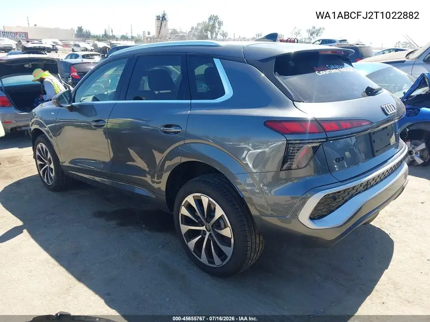 2026 Audi Q3 Tfsi Quattro S Tronic VIN: WA1ABCFJ2T1022882 Lot: 45655767