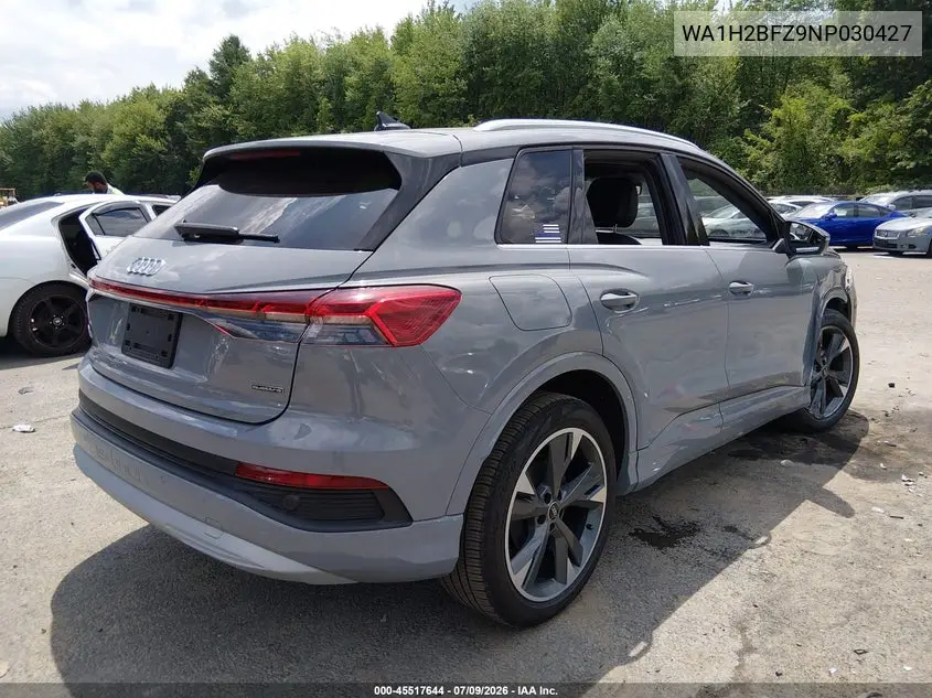2022 Audi Q4 E-Tron Premium Plus 50 Quattro VIN: WA1H2BFZ9NP030427 Lot: 45517644
