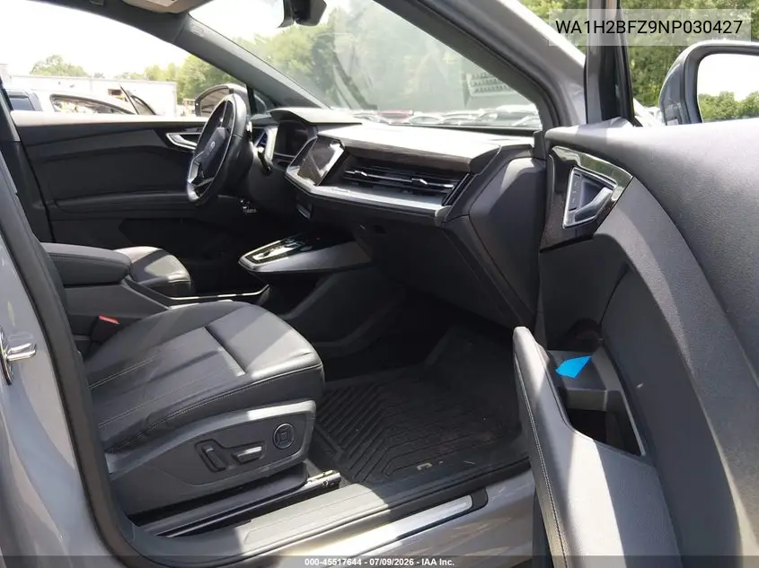 2022 Audi Q4 E-Tron Premium Plus 50 Quattro VIN: WA1H2BFZ9NP030427 Lot: 45517644