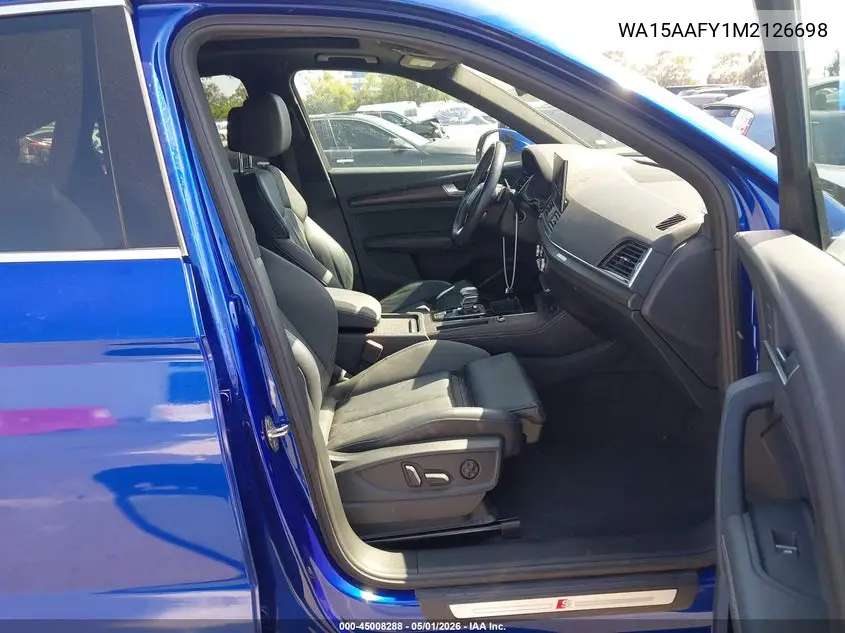 2021 Audi Q5 Sportback Premium Plus 45 Tfsi Quattro S Tronic VIN: WA15AAFY1M2126698 Lot: 45008288
