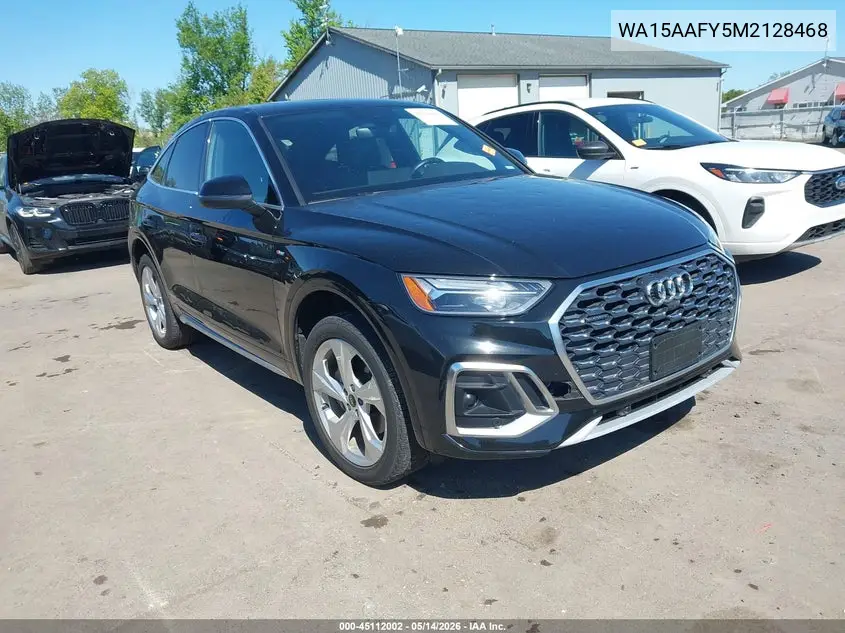 2021 Audi Q5 Sportback Premium Plus 45 Tfsi Quattro S Tronic VIN: WA15AAFY5M2128468 Lot: 45112002
