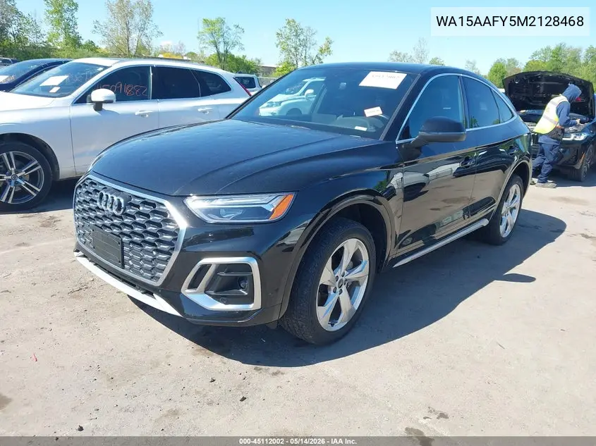 2021 Audi Q5 Sportback Premium Plus 45 Tfsi Quattro S Tronic VIN: WA15AAFY5M2128468 Lot: 45112002
