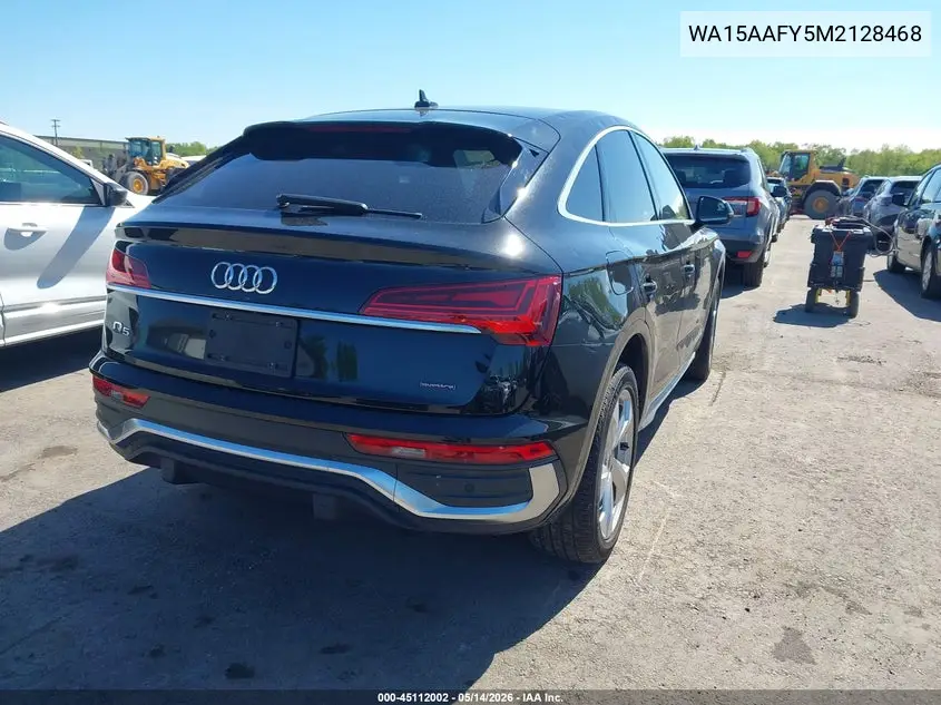 2021 Audi Q5 Sportback Premium Plus 45 Tfsi Quattro S Tronic VIN: WA15AAFY5M2128468 Lot: 45112002