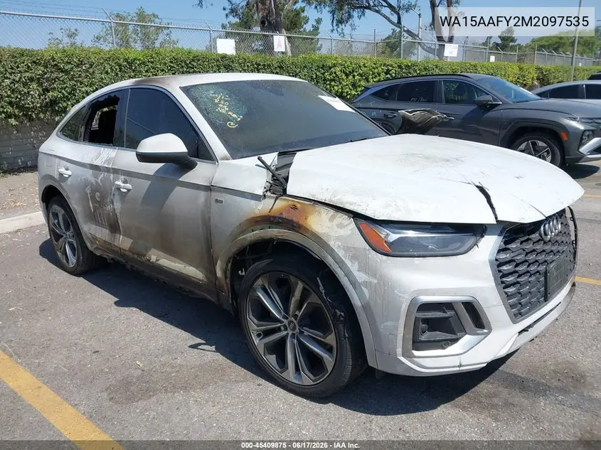 2021 Audi Q5 Sportback Premium Plus 45 Tfsi Quattro S Tronic VIN: WA15AAFY2M2097535 Lot: 45409875
