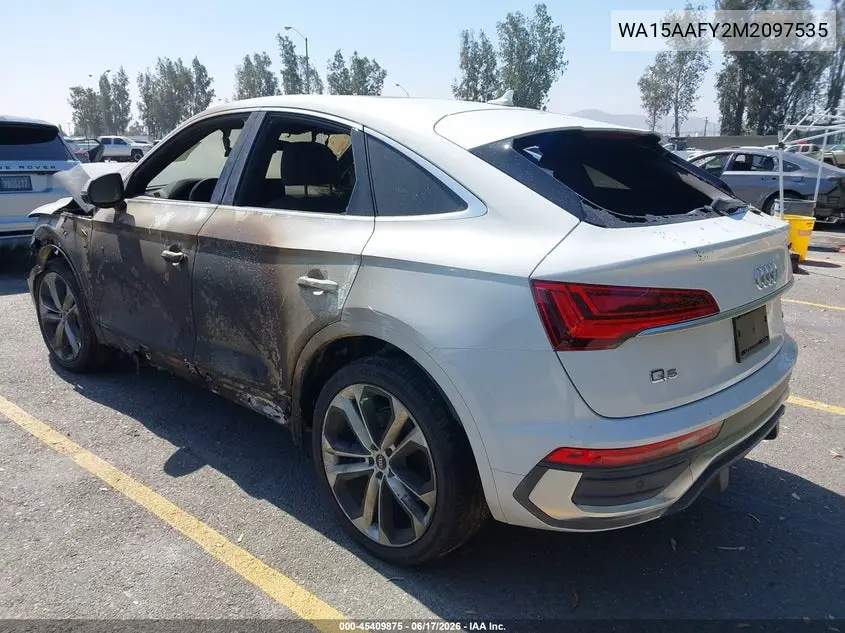 2021 Audi Q5 Sportback Premium Plus 45 Tfsi Quattro S Tronic VIN: WA15AAFY2M2097535 Lot: 45409875