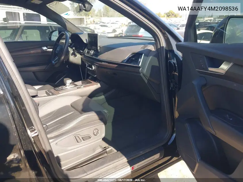 2021 Audi Q5 Sportback Premium 45 Tfsi Quattro S Tronic VIN: WA14AAFY4M2098536 Lot: 45421371