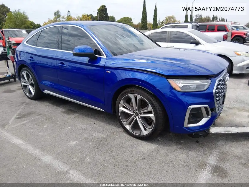 2021 Audi Q5 Sportback Premium Plus 45 Tfsi Quattro S Tronic VIN: WA15AAFY2M2074773 Lot: 45614953
