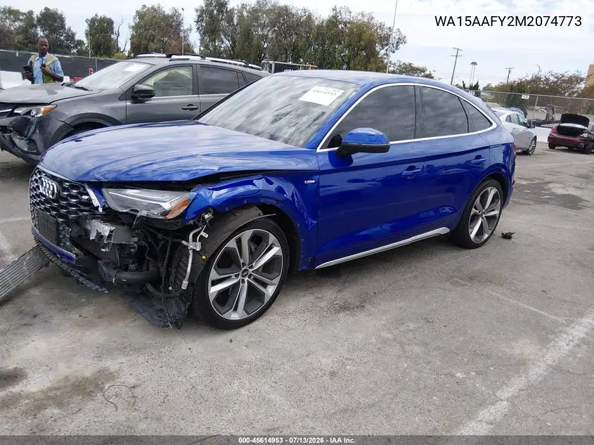 2021 Audi Q5 Sportback Premium Plus 45 Tfsi Quattro S Tronic VIN: WA15AAFY2M2074773 Lot: 45614953