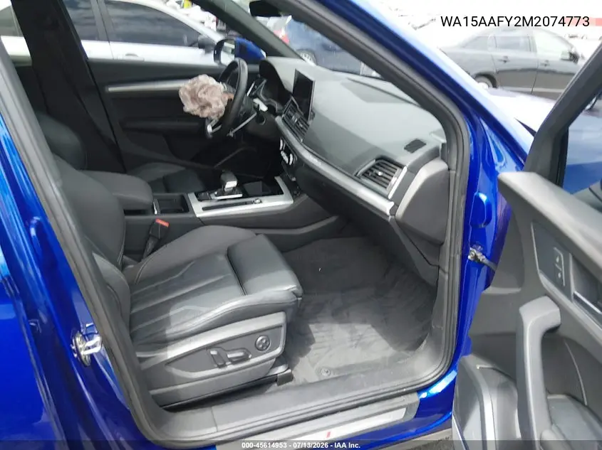 2021 Audi Q5 Sportback Premium Plus 45 Tfsi Quattro S Tronic VIN: WA15AAFY2M2074773 Lot: 45614953