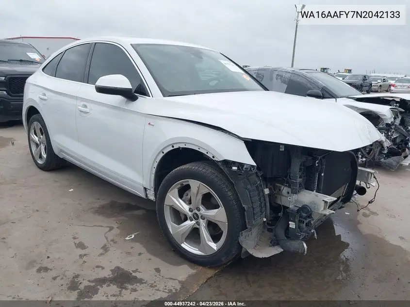 2022 Audi Q5 Sportback Prestige 45 Tfsi S Line Quattro S Tronic VIN: WA16AAFY7N2042133 Lot: 44937242