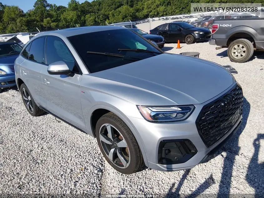 2022 Audi Q5 Sportback Premium Plus 45 Tfsi S Line Quattro S Tronic VIN: WA15AAFY5N2083288 Lot: 45128696