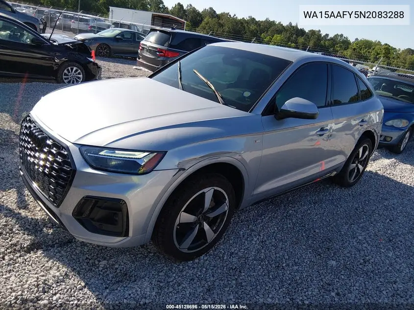 2022 Audi Q5 Sportback Premium Plus 45 Tfsi S Line Quattro S Tronic VIN: WA15AAFY5N2083288 Lot: 45128696