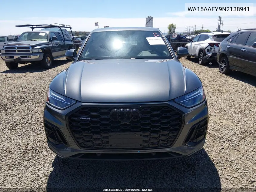 2022 Audi Q5 Sportback Premium Plus 45 Tfsi S Line Quattro S Tronic VIN: WA15AAFY9N2138941 Lot: 45373025
