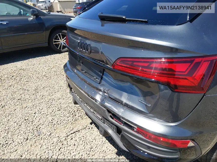 2022 Audi Q5 Sportback Premium Plus 45 Tfsi S Line Quattro S Tronic VIN: WA15AAFY9N2138941 Lot: 45373025