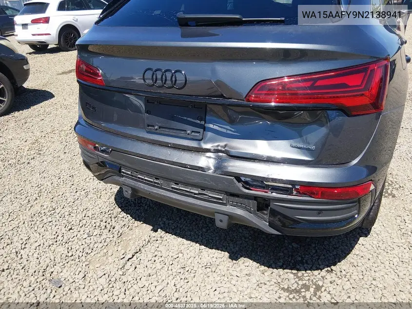 2022 Audi Q5 Sportback Premium Plus 45 Tfsi S Line Quattro S Tronic VIN: WA15AAFY9N2138941 Lot: 45373025