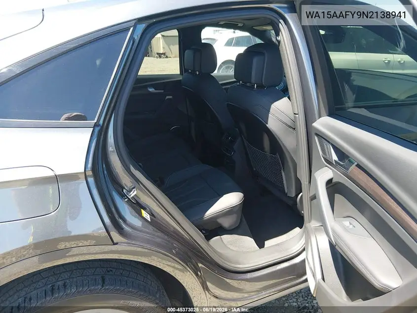 2022 Audi Q5 Sportback Premium Plus 45 Tfsi S Line Quattro S Tronic VIN: WA15AAFY9N2138941 Lot: 45373025