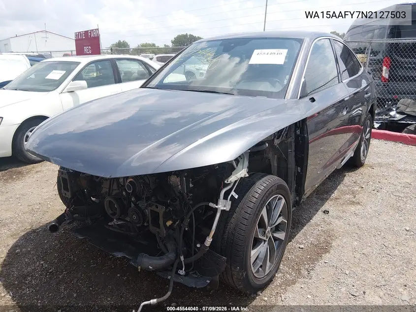 2022 Audi Q5 Sportback Premium Plus 45 Tfsi S Line Quattro S Tronic VIN: WA15AAFY7N2127503 Lot: 45544040
