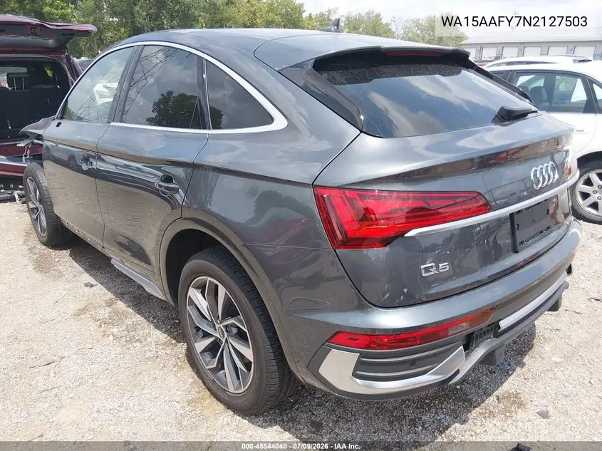 2022 Audi Q5 Sportback Premium Plus 45 Tfsi S Line Quattro S Tronic VIN: WA15AAFY7N2127503 Lot: 45544040