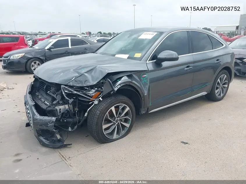 2023 Audi Q5 Sportback Premium Plus 45 Tfsi S Line Quattro S Tronic VIN: WA15AAFY0P2028752 Lot: 44923248