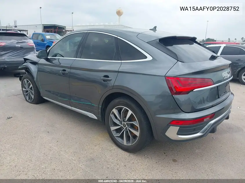 2023 Audi Q5 Sportback Premium Plus 45 Tfsi S Line Quattro S Tronic VIN: WA15AAFY0P2028752 Lot: 44923248
