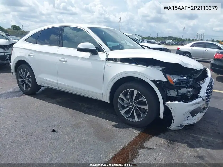 2023 Audi Q5 Sportback Premium Plus 45 Tfsi S Line Quattro S Tronic VIN: WA15AAFY2P2113379 Lot: 45539544