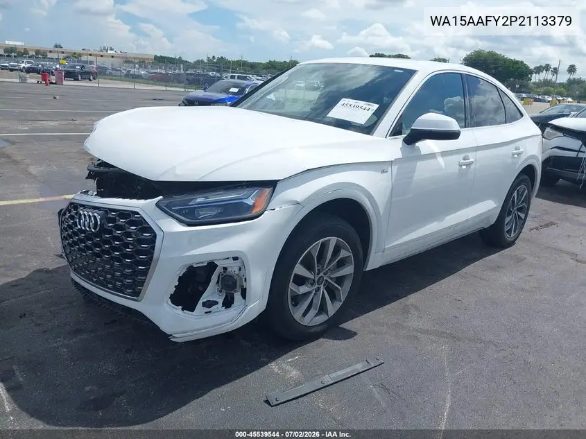 2023 Audi Q5 Sportback Premium Plus 45 Tfsi S Line Quattro S Tronic VIN: WA15AAFY2P2113379 Lot: 45539544