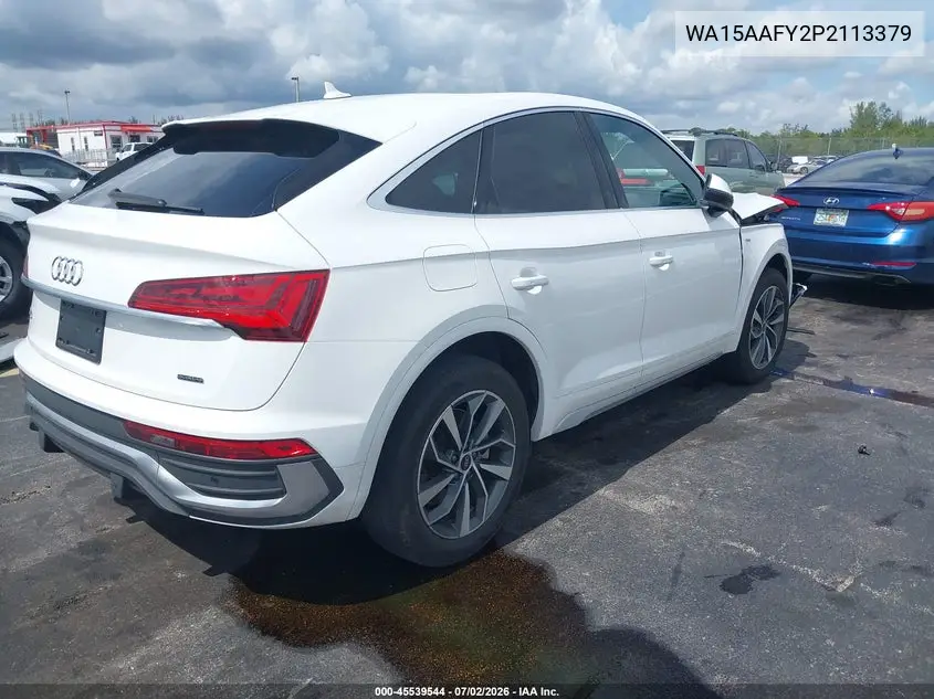 2023 Audi Q5 Sportback Premium Plus 45 Tfsi S Line Quattro S Tronic VIN: WA15AAFY2P2113379 Lot: 45539544