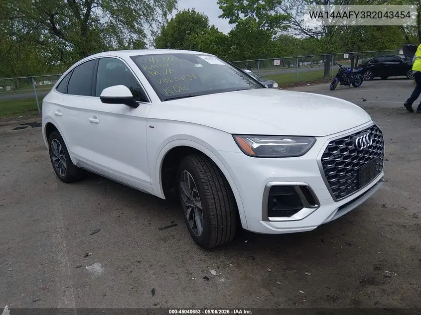 2024 Audi Q5 Sportback Premium 45 Tfsi S Line Quattro S Tronic VIN: WA14AAFY3R2043454 Lot: 45040653