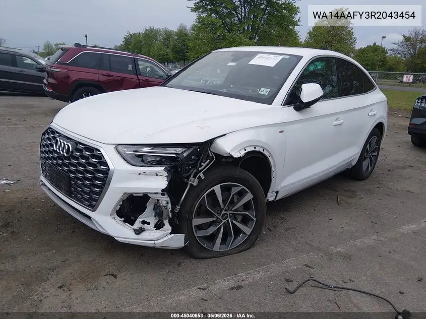 2024 Audi Q5 Sportback Premium 45 Tfsi S Line Quattro S Tronic VIN: WA14AAFY3R2043454 Lot: 45040653