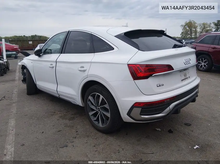 2024 Audi Q5 Sportback Premium 45 Tfsi S Line Quattro S Tronic VIN: WA14AAFY3R2043454 Lot: 45040653
