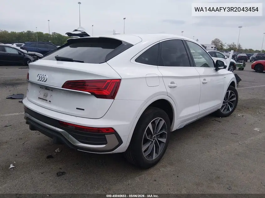 2024 Audi Q5 Sportback Premium 45 Tfsi S Line Quattro S Tronic VIN: WA14AAFY3R2043454 Lot: 45040653