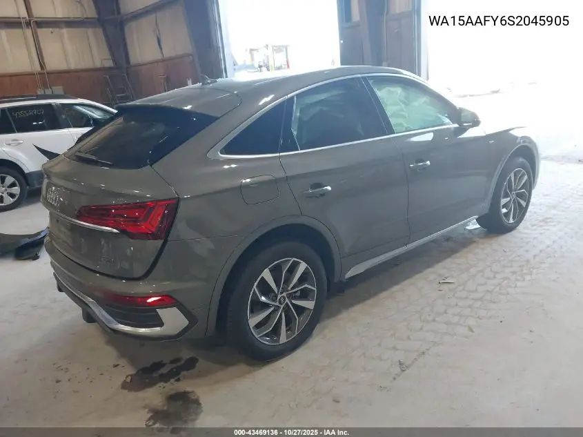 2025 Audi Q5 Sportback Premium Plus 45 Tfsi S Line Quattro S Tronic VIN: WA15AAFY6S2045905 Lot: 43469136